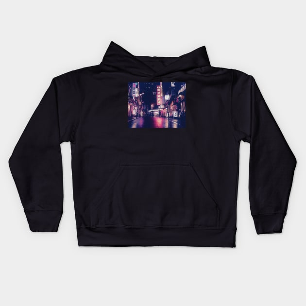 Tokyo Streets #2 (Anime Style) Kids Hoodie by World Wonder